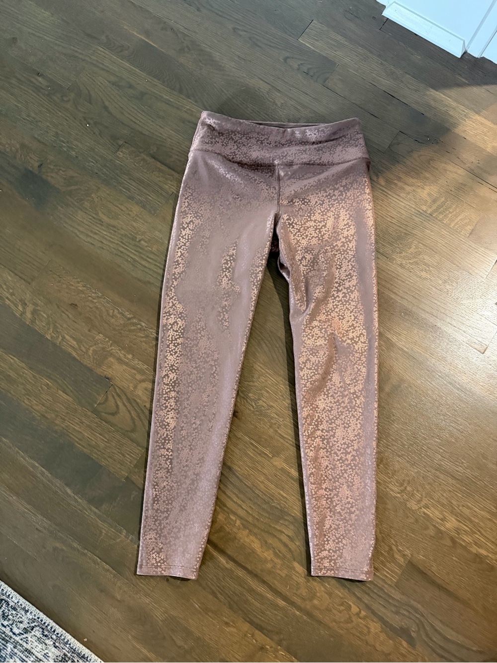 Shimmery Rose Taupe High-Waist Leggings